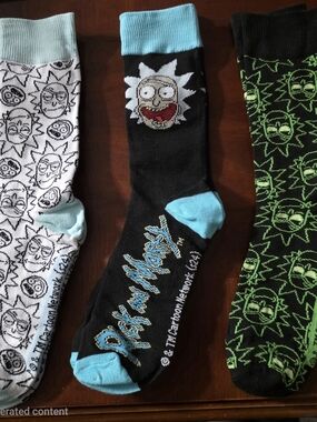 Rick & Morty Crazy Crew Socks (3 Pairs) (New)